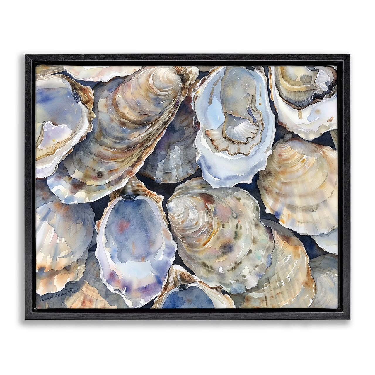 Stupell Industries Oyster Shellabration Pile Floating Frame, design by Heidi Kuntz